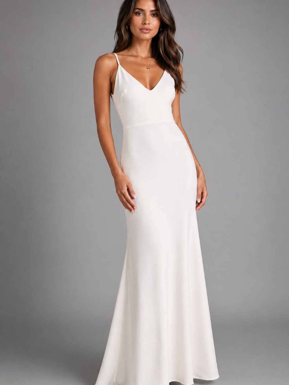 Lulus Infinite Glory White Maxi Dress Backless Bridal Formal Gown Small NWT